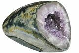 Purple Amethyst Geode With Polished Face - Uruguay #152449-1
